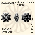 Swarovski Clover Fancy Stone (4785) 19mm - Clear Crystal With Platinum Foiling