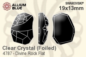施华洛世奇 Divine Rock Flat 花式石 (4787) 19x13mm - Clear Crystal With Platinum Foiling