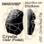 スワロフスキー Divine Rock Flat ファンシーストーン (4787) 19x13mm - クリスタル プラチナフォイル