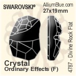 施華洛世奇 Divine Rock Flat 花式石 (4787) 27x19mm - Clear Crystal With Platinum Foiling