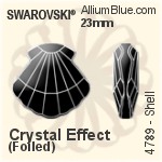 スワロフスキー Shell ファンシーストーン (4789) 23mm - クリスタル エフェクト 裏面プラチナフォイル