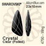 Swarovski Wing Fancy Stone (4790) 18x7.5mm - Crystal Effect With Platinum Foiling