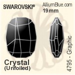 施華洛世奇 圖形 花式石 (4795) 19mm - 透明白色 無水銀底