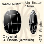 Swarovski Graphic Fancy Stone (4795) 14mm - Crystal Effect Unfoiled