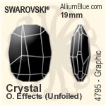Swarovski Graphic Fancy Stone (4795) 19mm - Clear Crystal With Platinum Foiling