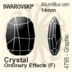 Swarovski Graphic Fancy Stone (4795) 19mm - Color With Platinum Foiling