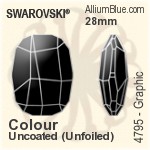 施華洛世奇 圖形 花式石 (4795) 28mm - 顏色 無水銀底