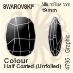 Swarovski Graphic Fancy Stone (4795) 19mm - Crystal Effect With Platinum Foiling