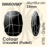 スワロフスキー Graphic ファンシーストーン (4795) 28mm - カラー 裏面プラチナフォイル
