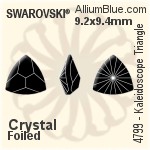 施華洛世奇 Kaleidoscope Triangle 花式石 (4799) 9.2x9.4mm - 白色（半塗層） 無水銀底
