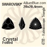 スワロフスキー Kaleidoscope Triangle ファンシーストーン (4799) 9.2x9.4mm - クリスタル エフェクト 裏面プラチナフォイル