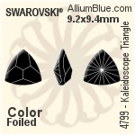 スワロフスキー Kaleidoscope Triangle ファンシーストーン (4799) 14x14.3mm - クリスタル エフェクト 裏面にホイル無し
