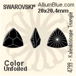 スワロフスキー Kaleidoscope Triangle ファンシーストーン (4799) 20x20.4mm - カラー 裏面にホイル無し