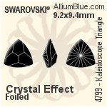 施华洛世奇 Kaleidoscope Triangle 花式石 (4799) 14x14.3mm - 透明白色 白金水银底