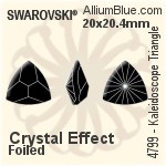 施华洛世奇 Kaleidoscope Triangle 花式石 (4799) 20x20.4mm - 白色（半涂层） 白金水银底