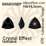 スワロフスキー Kaleidoscope Triangle ファンシーストーン (4799) 20x20.4mm - クリスタル 裏面プラチナフォイル