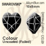 Swarovski Heart (Pressed) Fancy Stone (4813/3) 6.5x6mm - Crystal (Ordinary Effects) With Green Gold Foiling