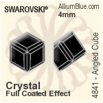 施華洛世奇 Angled Cube 花式石 (4841) 4mm - 白色（半塗層） (Full Coated) 無水銀底