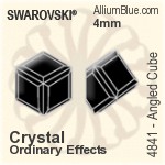 施華洛世奇 Angled Cube 花式石 (4841) 8mm - 白色（半塗層） (Full Coated) 無水銀底