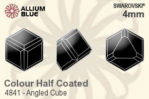 Swarovski Angled Cube Fancy Stone (4841) 4mm - Color (Half Coated) Unfoiled