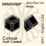 施華洛世奇 Angled Cube 花式石 (4841) 4mm - 白色（半塗層） 無水銀底
