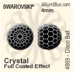 施華洛世奇 Disco Ball 花式石 (4869) 4mm - 白色（半塗層） (Full Coated) 無水銀底