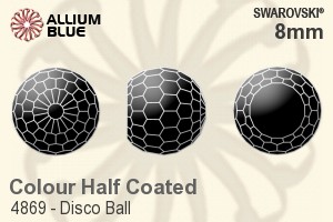 Swarovski Disco Ball Fancy Stone (4869) 8mm - Color (Half Coated) Unfoiled