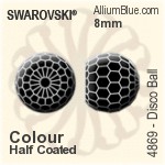 施華洛世奇 Disco Ball 花式石 (4869) 8mm - 白色（半塗層） (Full Coated) 無水銀底