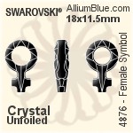 スワロフスキー Female Symbol ファンシーストーン (4876) 30x19mm - クリスタル エフェクト 裏面プラチナフォイル