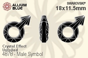 Swarovski Male Symbol Fancy Stone (4878) 18x11.5mm - Crystal Effect Unfoiled