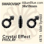 スワロフスキー Male Symbol ファンシーストーン (4878) 18x11.5mm - クリスタル エフェクト PROLAY