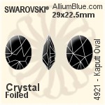 Swarovski Kaputt Oval Fancy Stone (4921) 23x18mm - Clear Crystal With Platinum Foiling