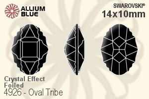 Swarovski Oval Tribe Fancy Stone (4926) 14x10mm - Crystal Effect With Platinum Foiling