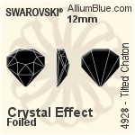 Swarovski Tilted Chaton Fancy Stone (4928) 18mm - Crystal Effect With Platinum Foiling