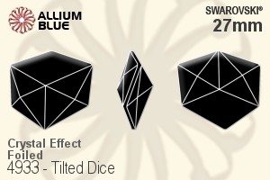 施华洛世奇 Tilted Dice 花式石 (4933) 27mm - 白色（半涂层） 白金水银底