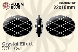 施華洛世奇 橢圓形 串珠 (5050) 22x16mm - 白色（半塗層）