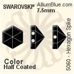 Swarovski Hexagon Spike (Two Holes) Bead (5060) 7.5mm - Color
