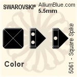 施華洛世奇 正方形 Spike (Two Holes) 串珠 (5061) 7.5mm - 顏色（半塗層）