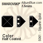 スワロフスキー Square Spike (Two Holes) ビーズ (5061) 7.5mm - クリスタル