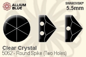 Swarovski Round Spike (Two Holes) Bead (5062) 5.5mm - Clear Crystal