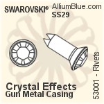 Swarovski Rivet (53001), Gun Metal Casing, With Stones in SS29 - Clear Crystal