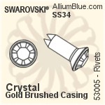 Swarovski Rivet (53005), Gold Plated Casing, With Stones in SS34 - Clear Crystal