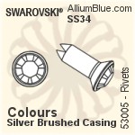 スワロフスキー Rivet (53005), Silver メッキ Casing, ストーンズ in SS34 - クリスタル