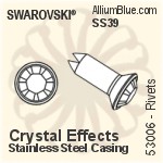 Swarovski Rivet (53006), Gun Metal Casing, With Stones in SS39 - Crystal Effects