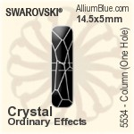 スワロフスキー Column (One Hole) ビーズ (5534) 14.5x5mm - カラー（コーティングなし）