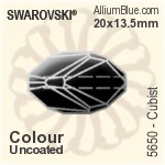 スワロフスキー Cubist ビーズ (5650) 12x8mm - カラー（コーティングなし）