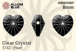 Swarovski Heart Bead (5742) 8mm - Clear Crystal