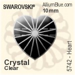 スワロフスキー Heart ビーズ (5742) 10mm - クリスタル エフェクト