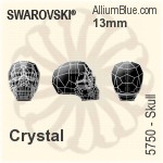 施華洛世奇 Skull 串珠 (5750) 13mm - 透明白色