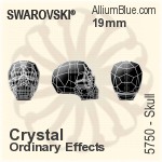 施華洛世奇 Skull 串珠 (5750) 13mm - 白色（半塗層）